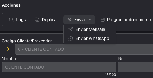 Envío de facturas por WhatsApp y email desde Drenpos
